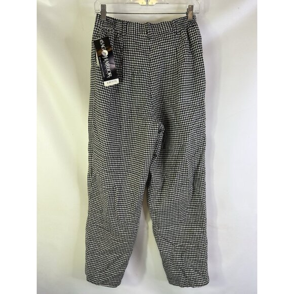 Deadstock Vintage 90s Wool Houndstooth Pleated Pants Rockabilly - Picture 6 of 10